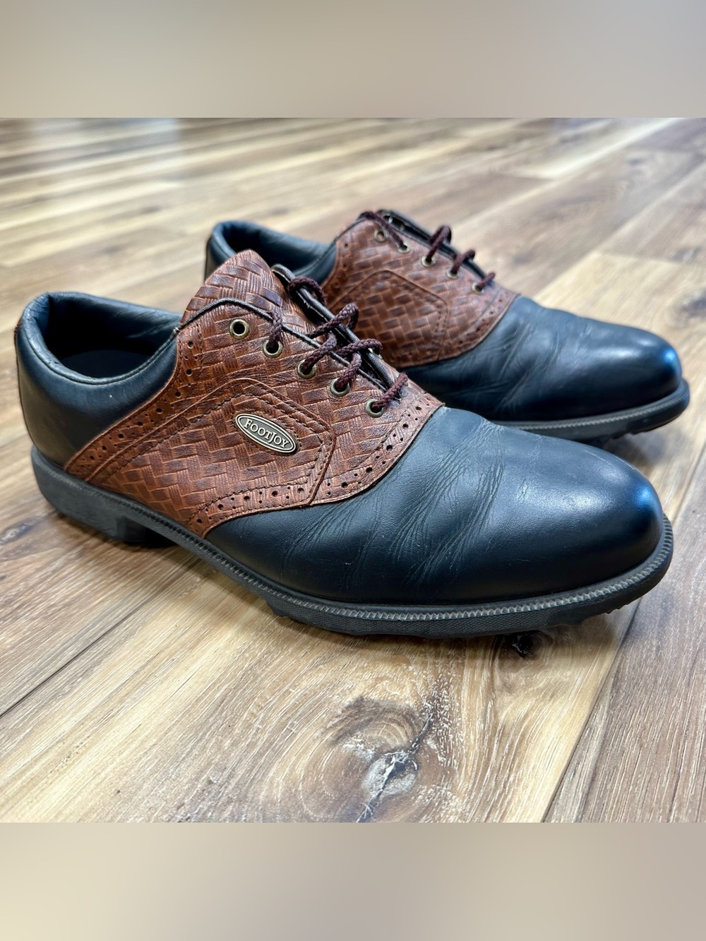FootJoy Leather Oxford Style Golf Spike Shoes, 57812, Size 11.5